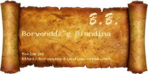 Borvendég Blandina névjegykártya